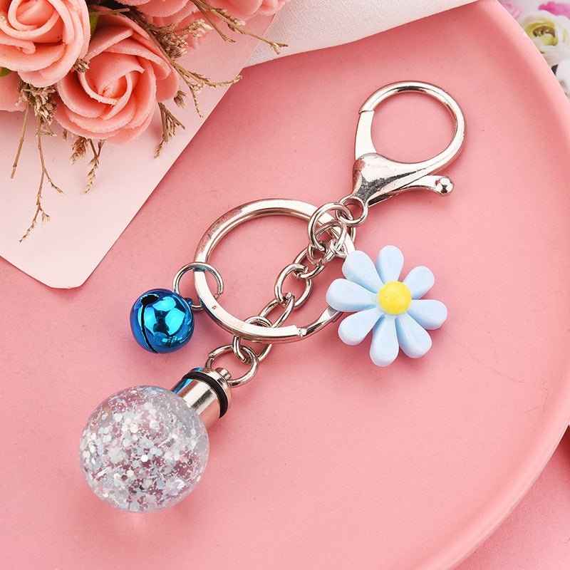 Wholesale of Mini Glowing Balls with Automatic Transformation of Light Crystals Glass Keychain